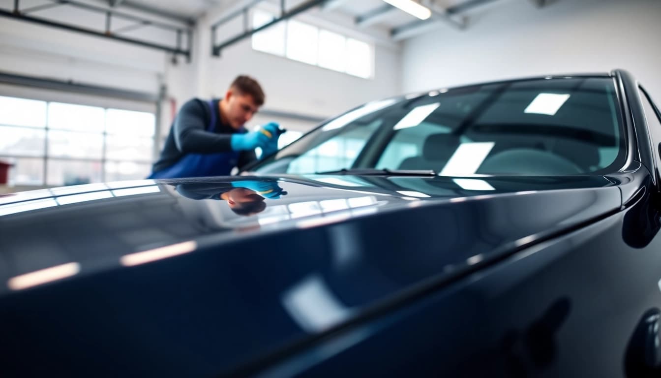 Enhancing a vehicle with auto detailing Cleveland TN in a professional garage.