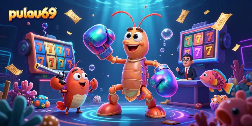 Engage with the energetic world of pulau69, featuring slot reels and lively underwater characters.