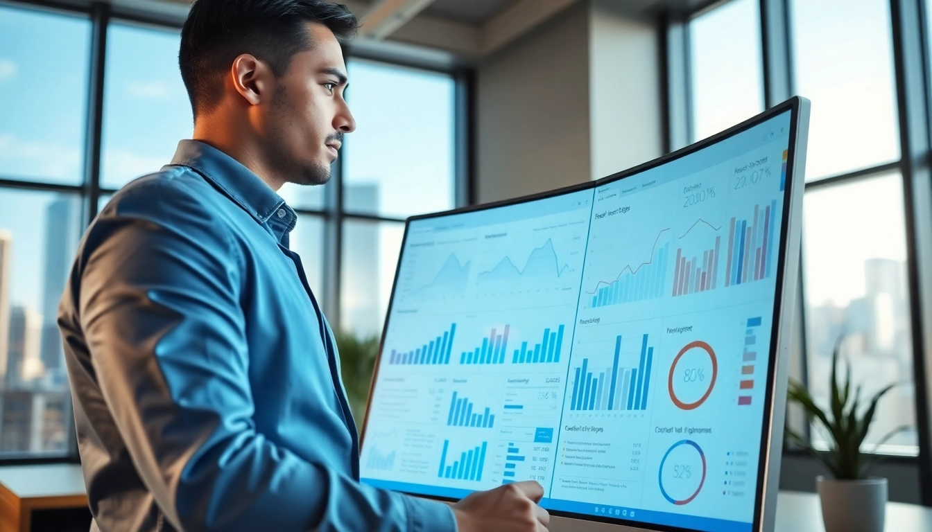 Analyze b2b competitive intelligence data in a modern office setting with detailed graphs.