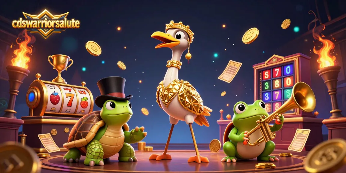 cdswarriorsalute menampilkan pengalaman slot modern dengan simbol jackpot dan piala emas.