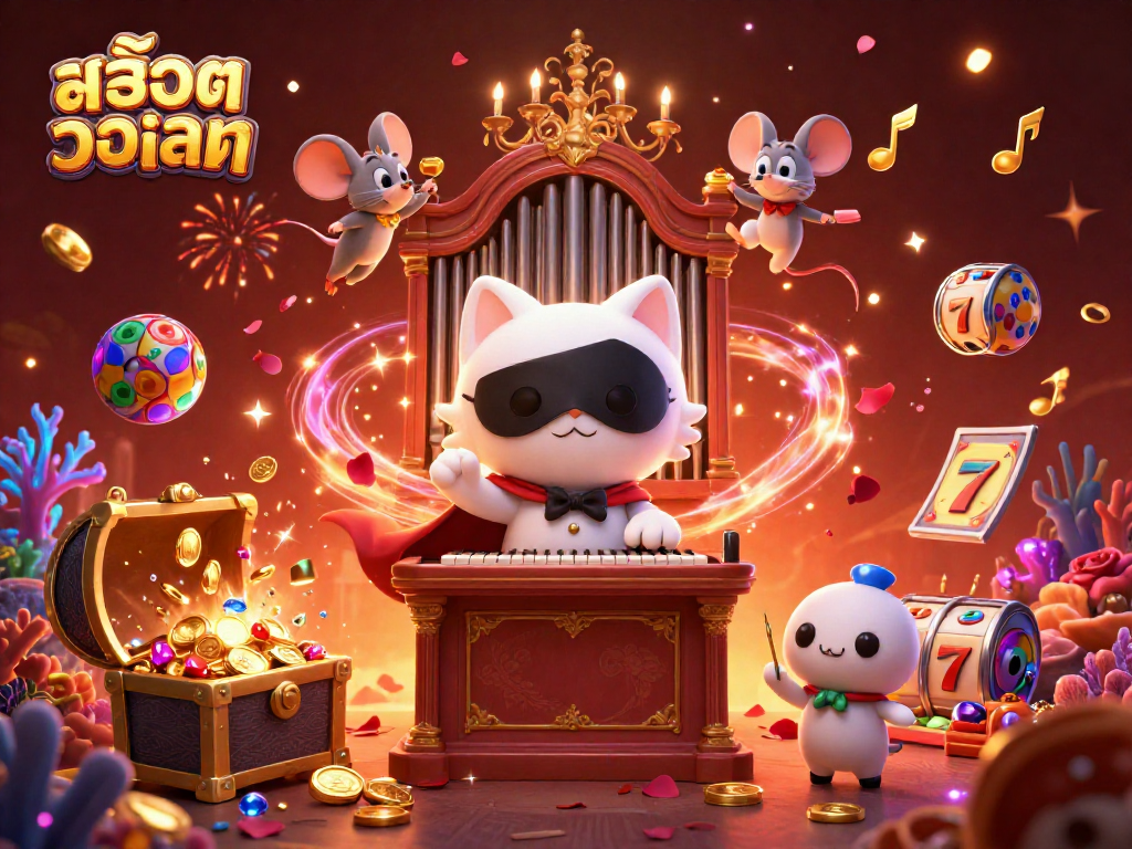 Win big with สล็อตวอเลท amidst vibrant casino elements in a dynamic 3D scene.