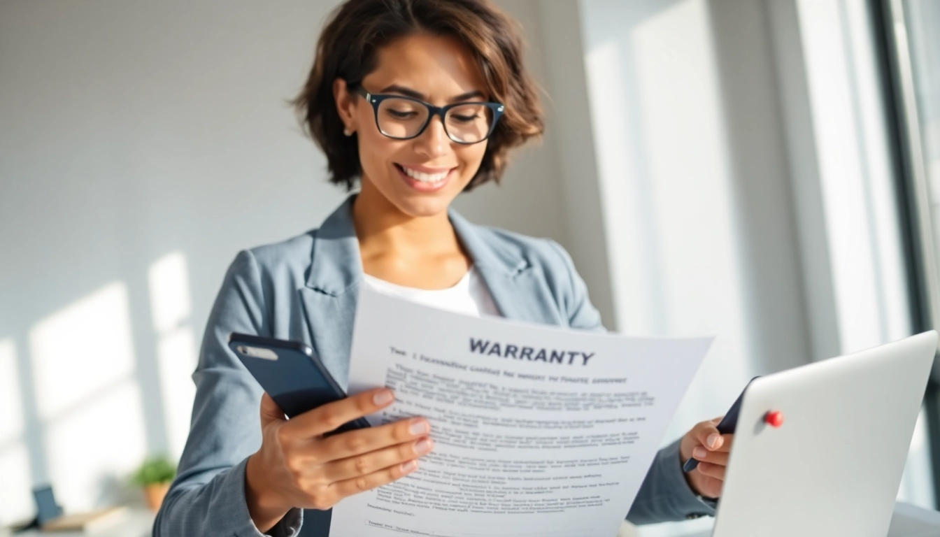 Examine if Pretzel warranty legit with a confident person reviewing a warranty document in a professional setting.