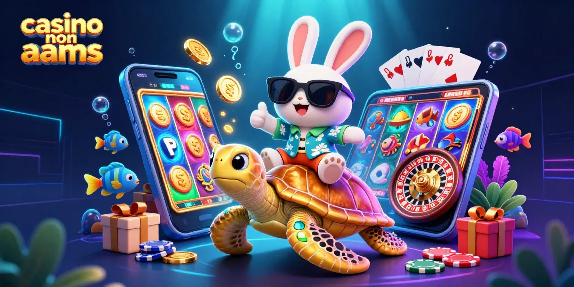 Vivi emozionanti esperienze di gioco nei casino non aams, con un coniglio fortunato e una tartaruga d'oro tra vibranti tesori sottomarini.
