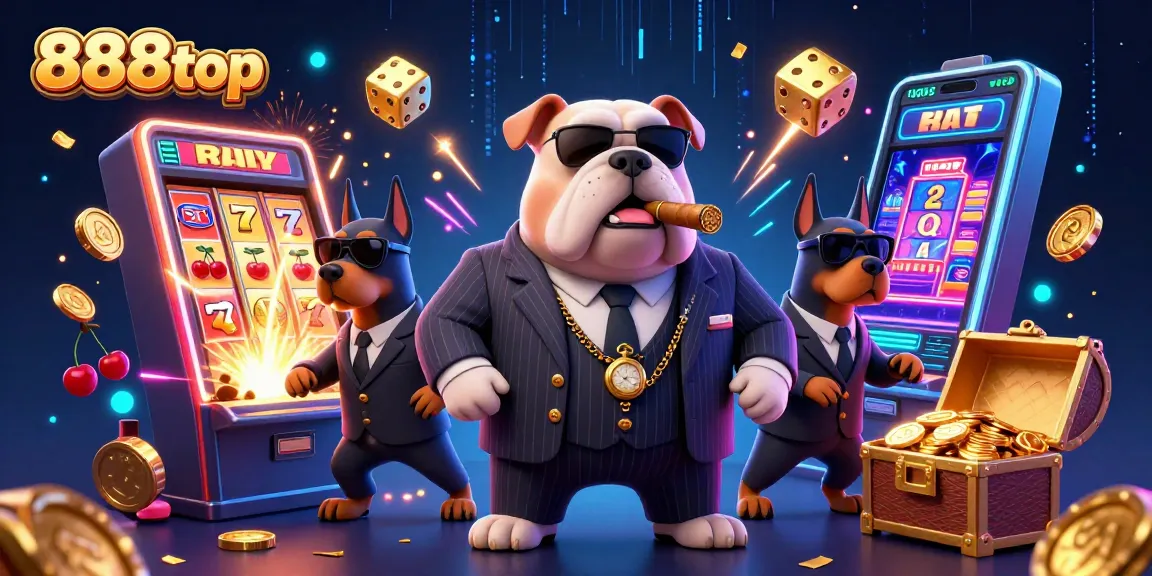 Experience the thrill of 888top with lively characters and casino elements in a vibrant 3D scene.