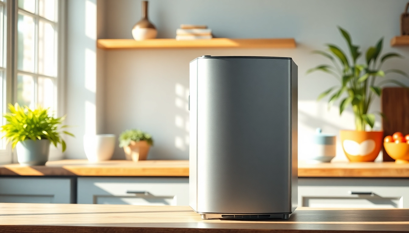 Showcasing an affordable mini fridge and freezer in a chic kitchen environment.