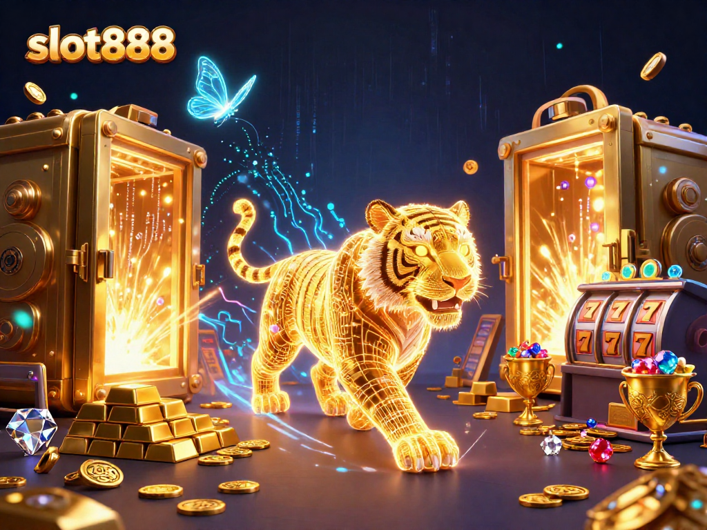Raih kemenangan besar dengan slot888 melalui gambar slot penuh warna dan kolam harta karun bertabur permata.