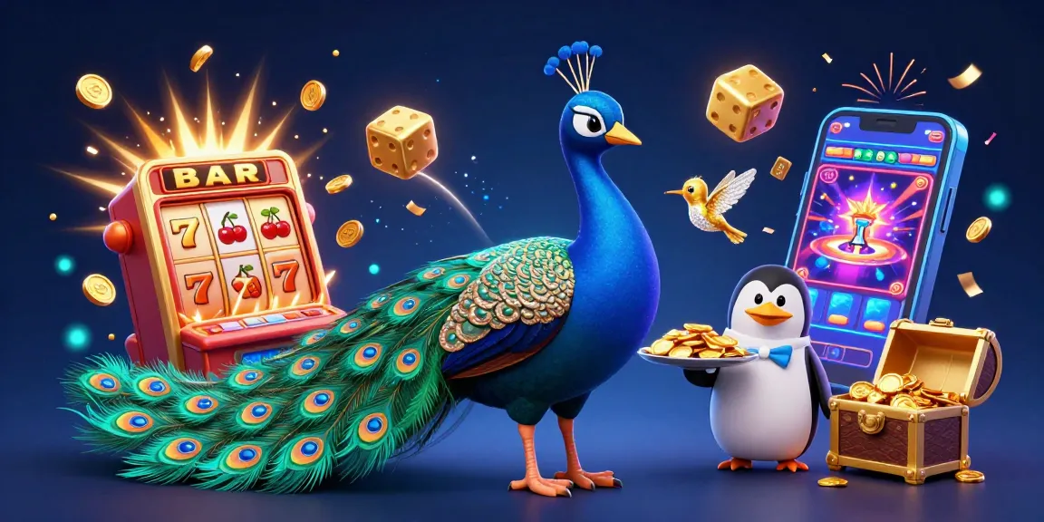Engage in random video chat while encountering colorful casino symbols and vibrant characters.