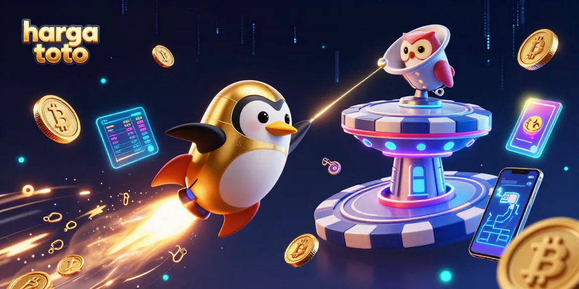 Experience winning with harga toto while surrounded by vibrant casino elements in this digital art.