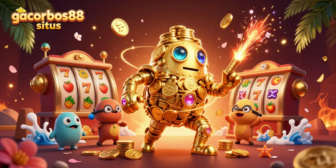 Spin winning slots at gacorbos88 situs featuring iconic symbols and vibrant casino elements.