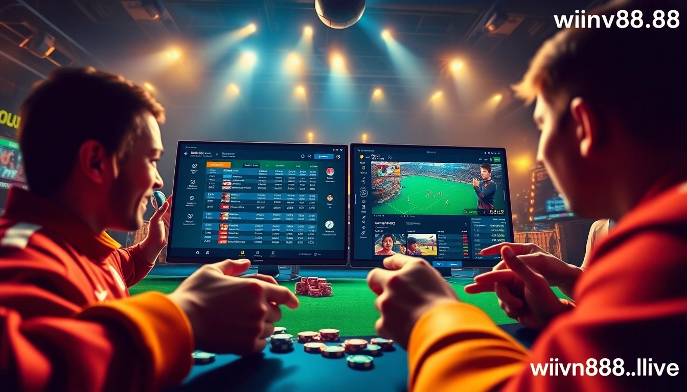 Engaging online betting experience display at winvn88.live with vibrant sports and casino visuals.