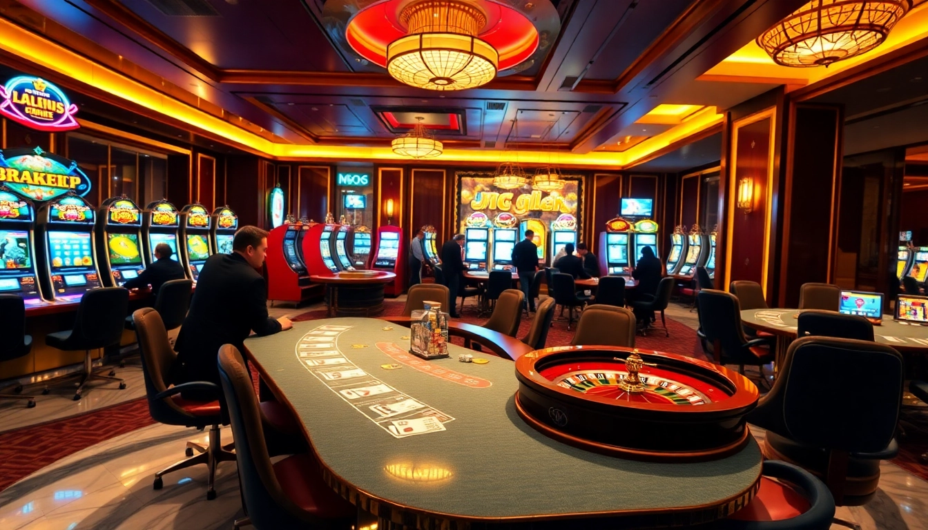 Experience thrilling gameplay at s88vip in a luxurious casino setting with vibrant games.