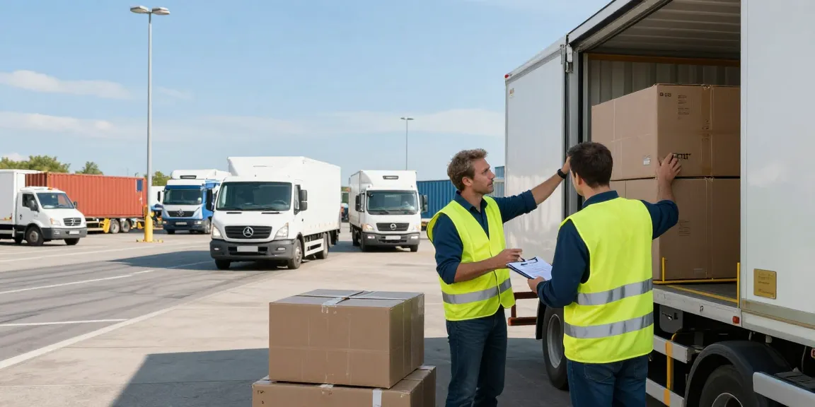 Professioneller FTL Transport Dortmund mit Lkw und Lagerpersonal in Aktion