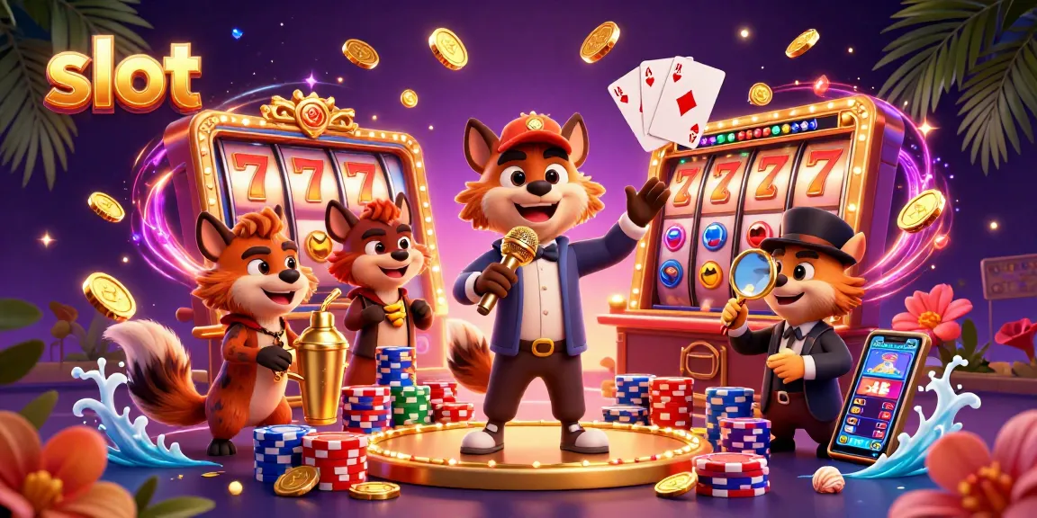 Experience the thrill of slot action with hyenas in a vibrant casino scene, showcasing exciting game elements.