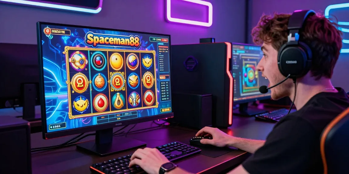 Exciting gaming moment featuring Spaceman88 slot game on desktop with vibrant graphics and player engagement.