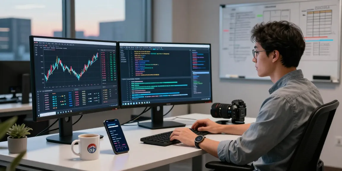 Developer analyzing global commodity index API data in a modern tech workspace.