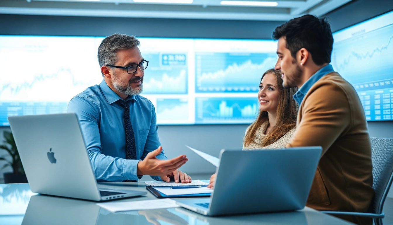 Understanding financing options with a financial advisor in a modern office setting.