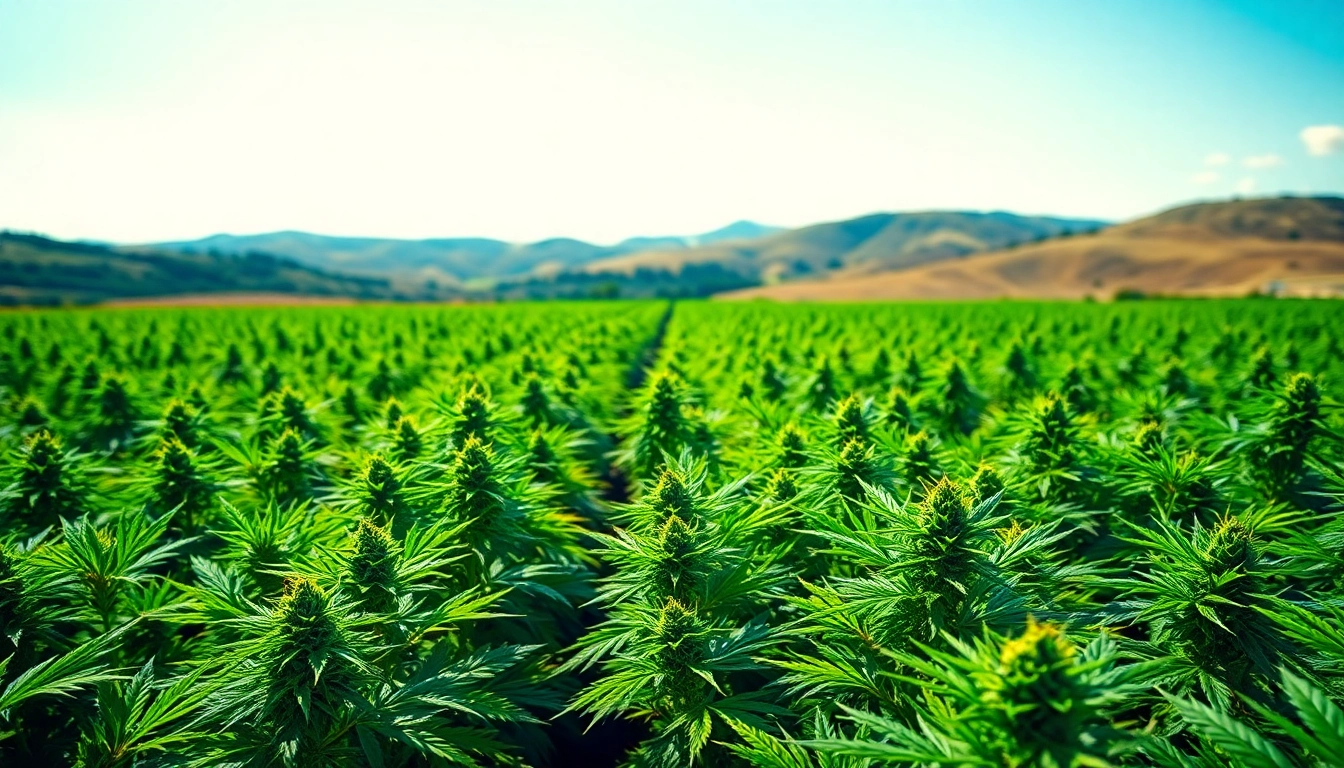 Appréciez la beauté de Club Cannabis Costa Brava, un champ verdoyant de cannabis.