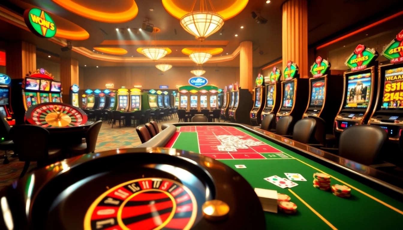 Experience thrilling gameplay at 69vn.gb.net with luxurious casino tables and vibrant slot machines.