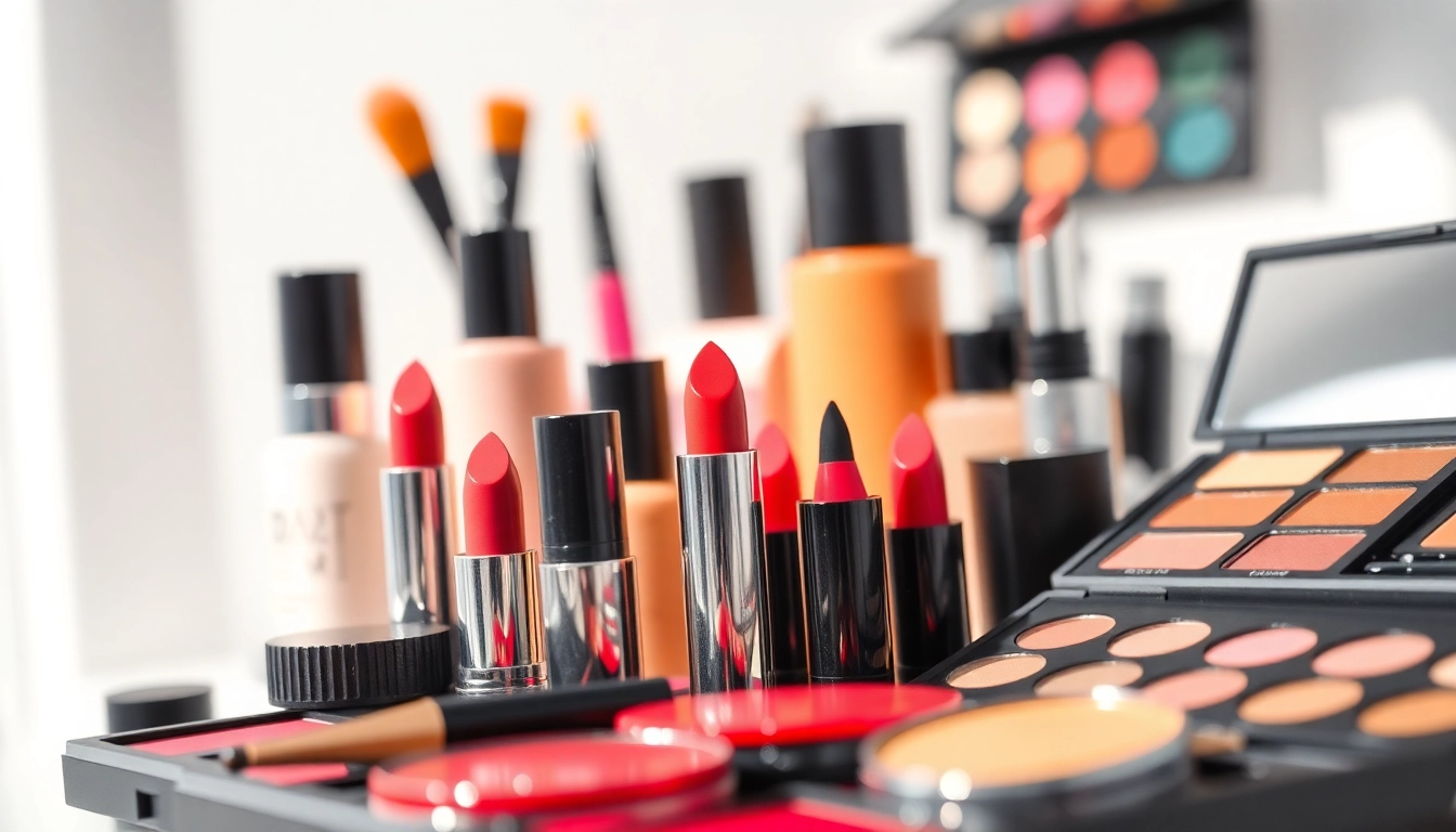 Showcase of wholesale makeup suppliers' vibrant products in an inviting beauty display