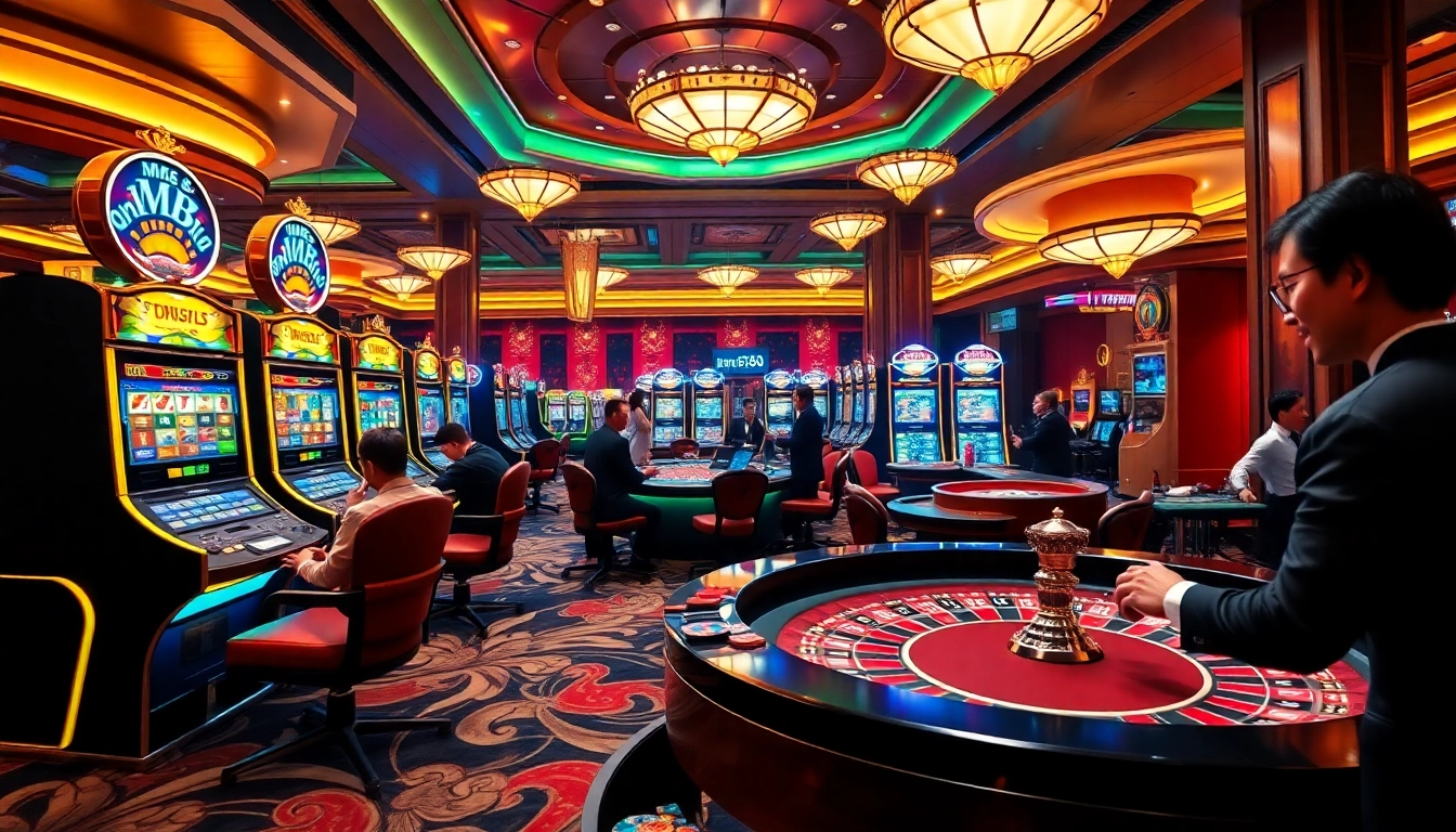 Experience the thrill of gambling at mm88 vin with vibrant casino tables and engaging players.