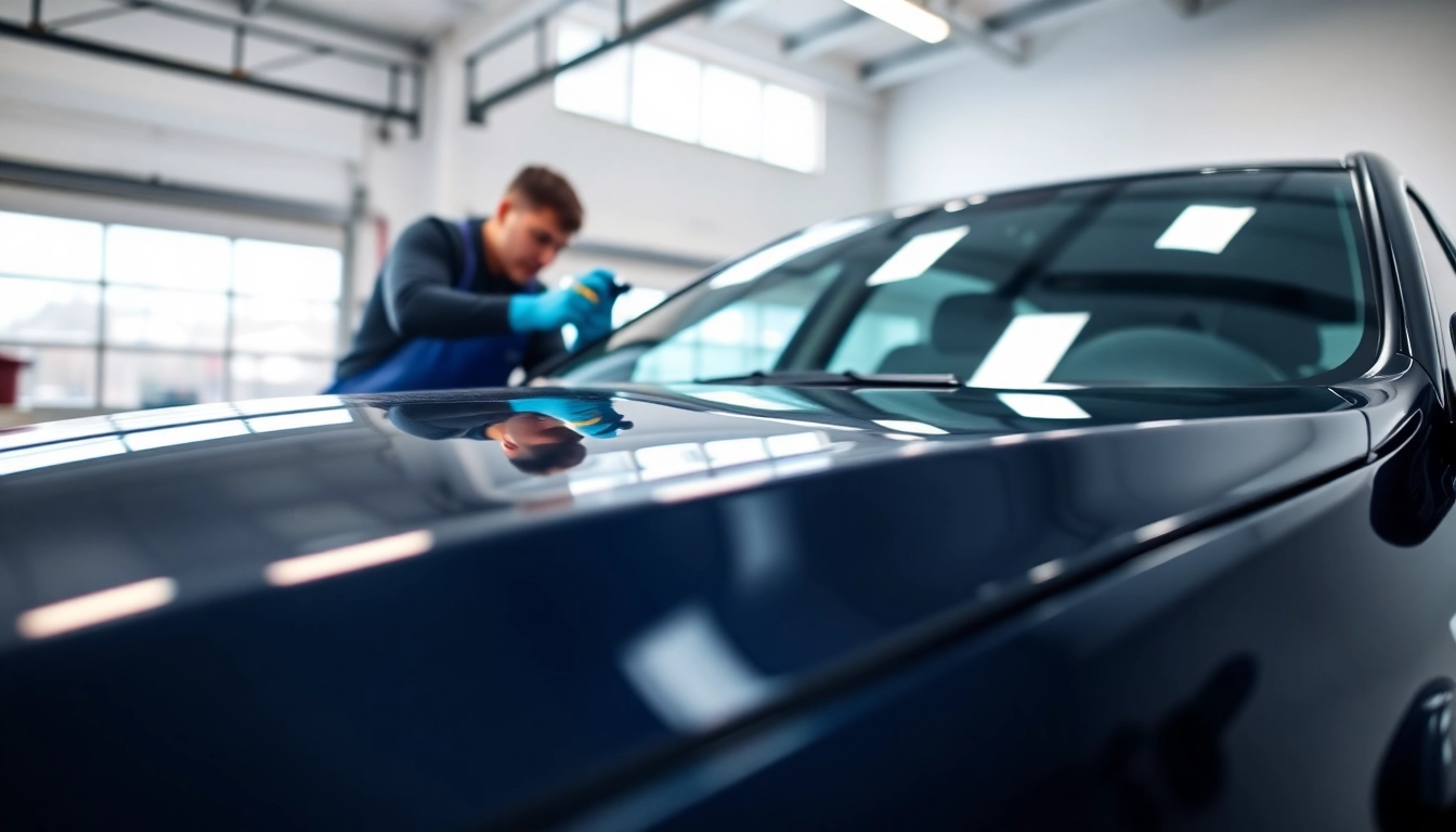 Enhancing a vehicle with auto detailing Cleveland TN in a professional garage.
