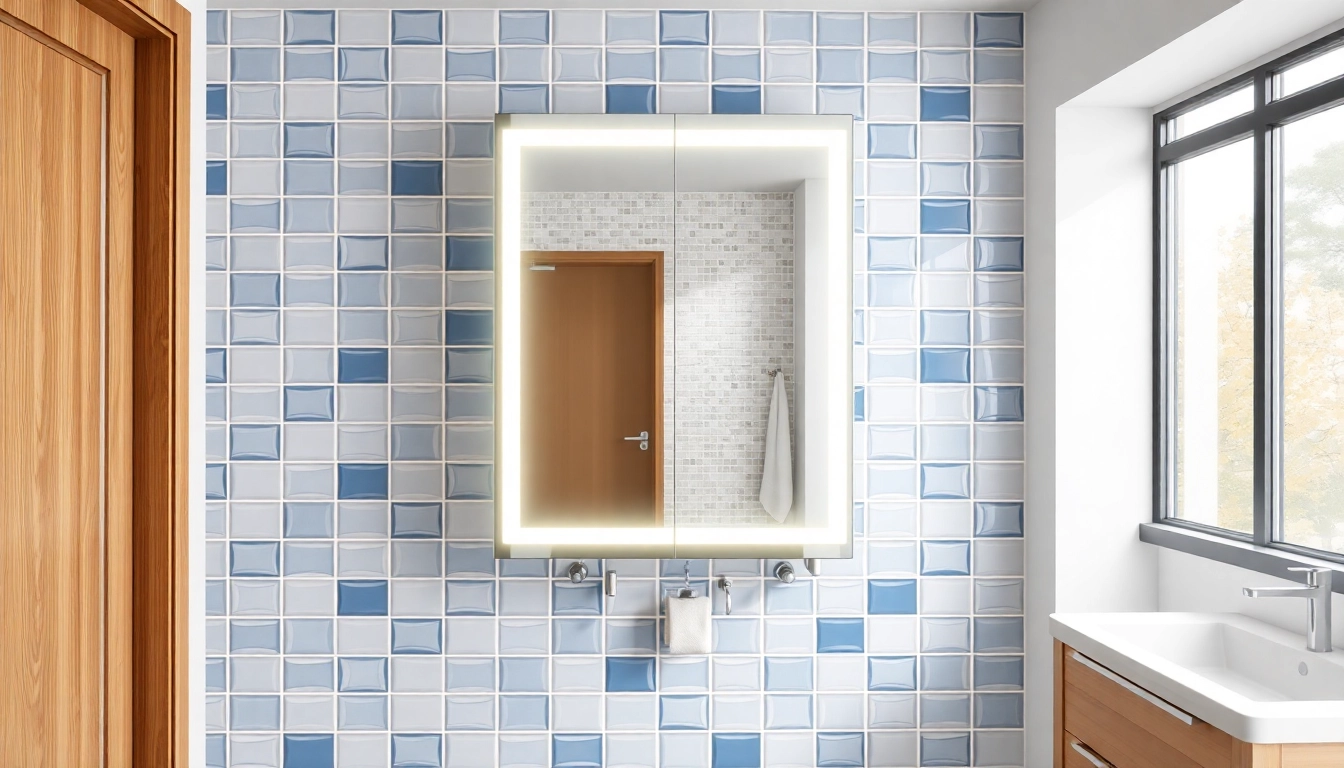 Illuminate your space with a sleek mirrored bathroom cabinet with light, enhancing modern interiors.