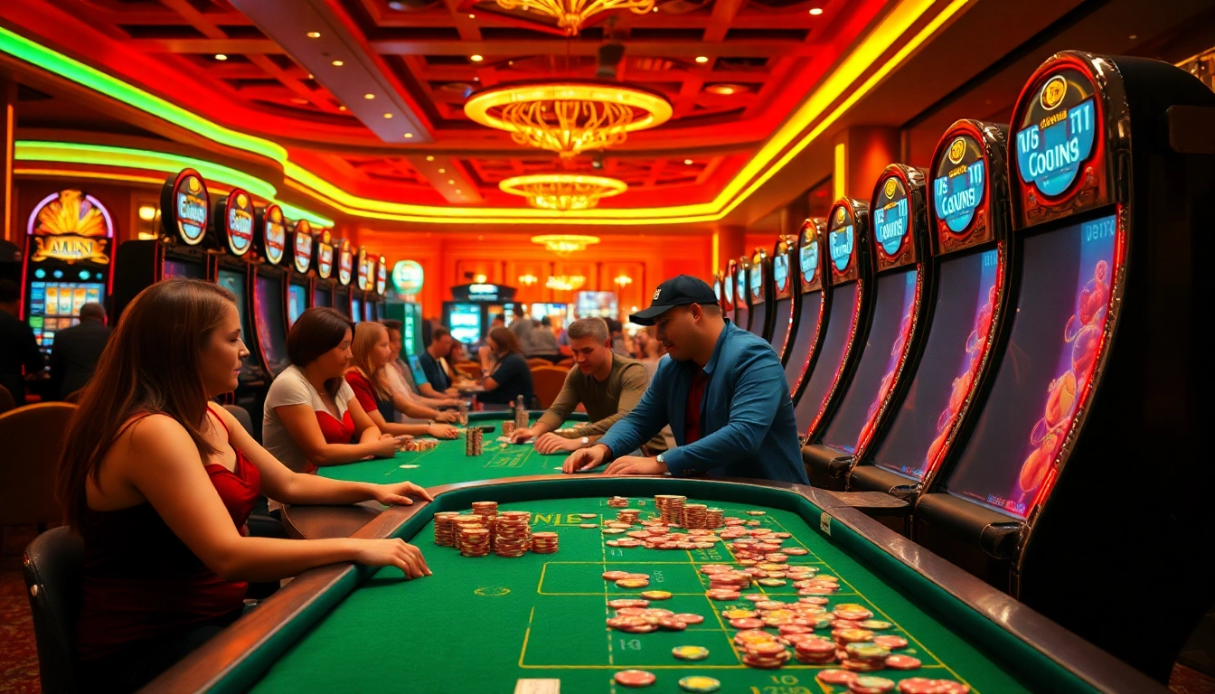 Exciting casino atmosphere at luck8win.live featuring players engaged in lively games.