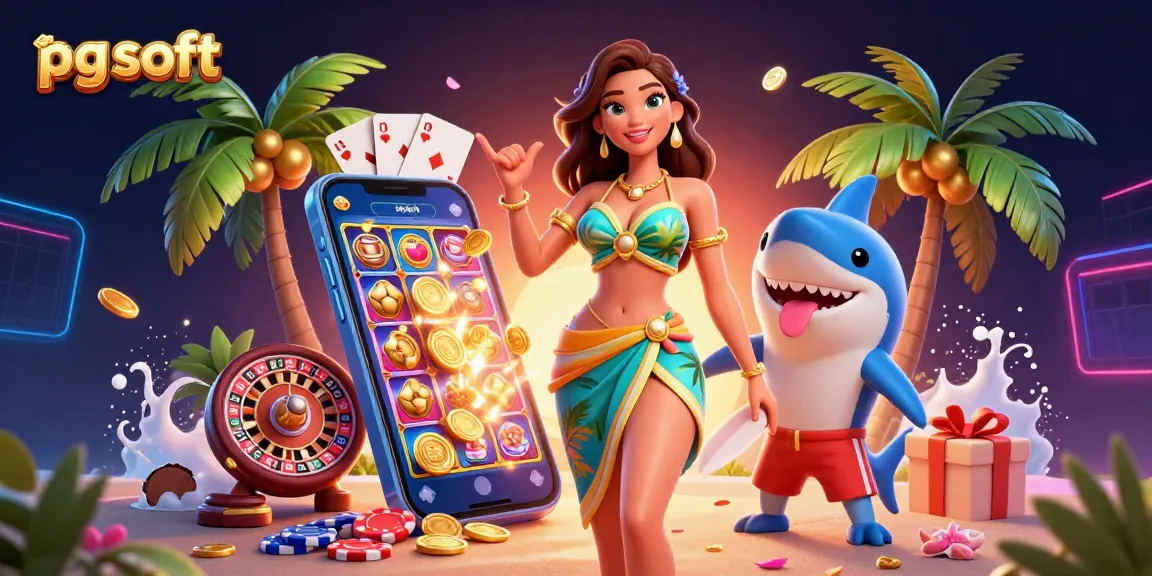 Experience thrilling gameplay with pg soft slots and vibrant casino elements, vibrant 3D illustration.