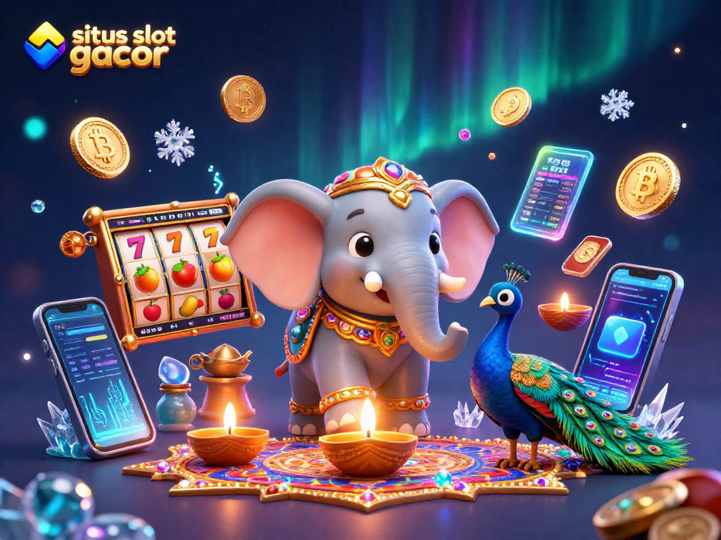 Experience the excitement of situs slot gacor with a vibrant scene filled with colorful characters and gaming elements.