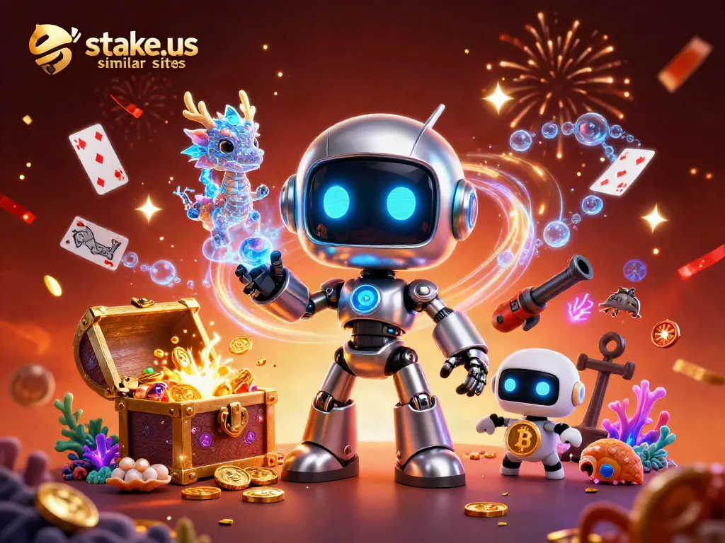 Experience the thrill of stake.us similar sites with this vibrant casino-themed illustration.