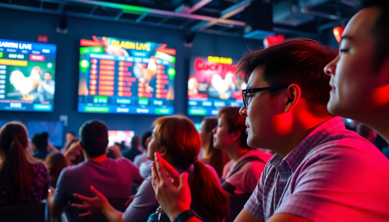 Live cockfighting excitement captured at sv368win.live with vibrant visuals and engaging atmosphere.