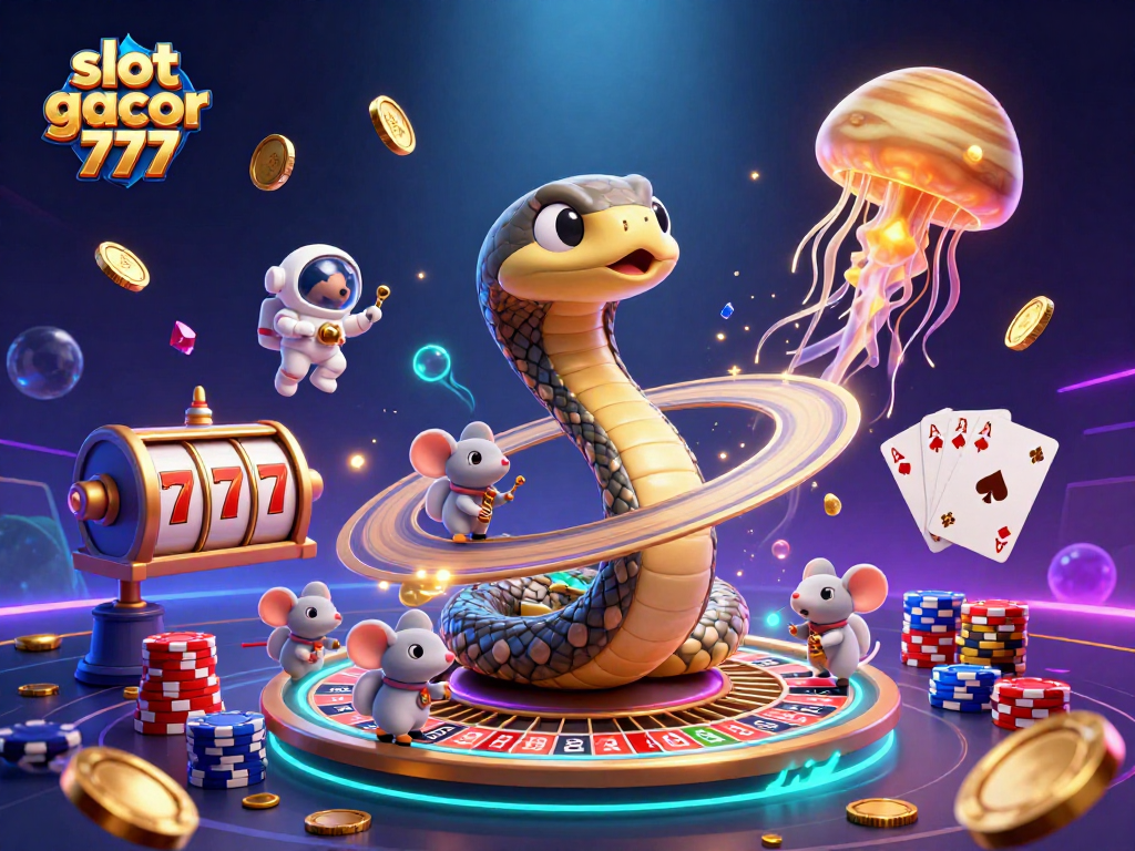 Engage in slot gacor 777 action with thrilling cosmic dealer and betting astronaut mice.