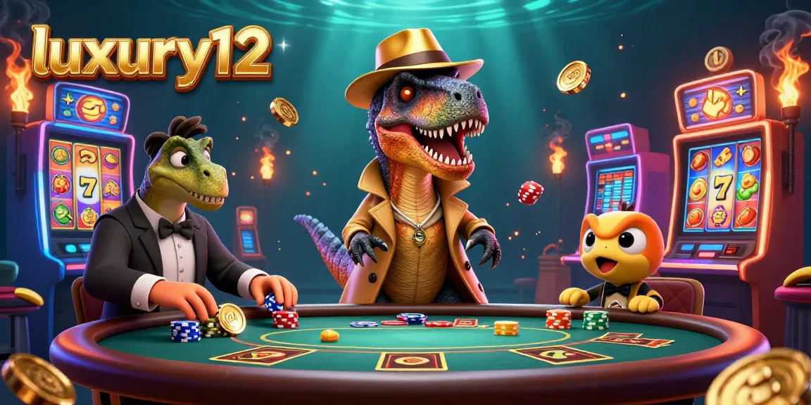 Luxury12 velociraptor card counter blends into a blackjack game with colorful slot elements.