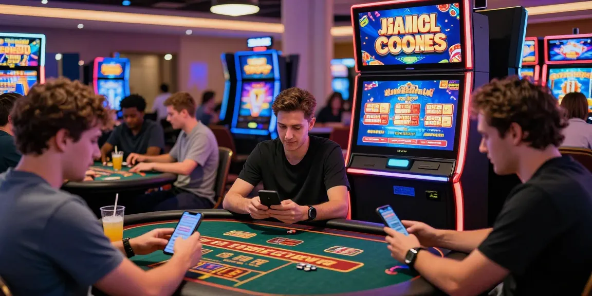 Engaging scene of players at credit card casinos UK enjoying vibrant games and promotions in a lively casino environment.