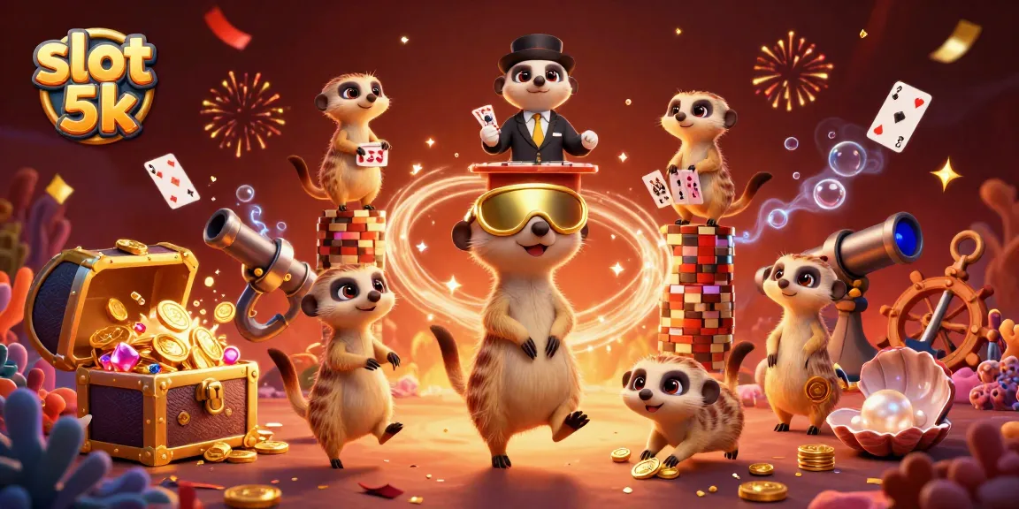 Experience the excitement of slot 5k with meerkats at a vibrant casino in this thrilling scene.