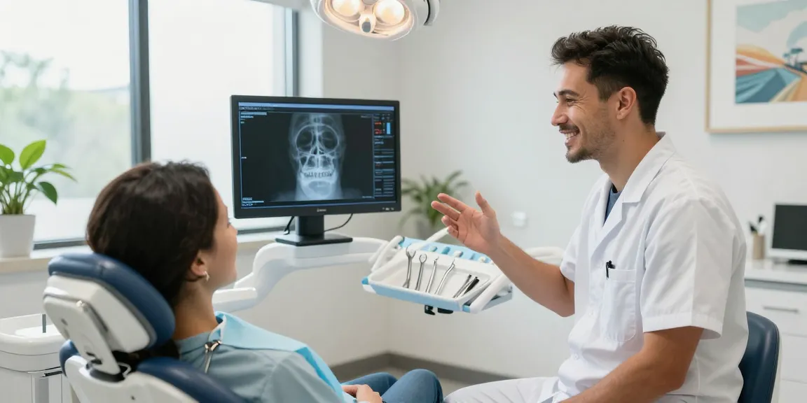 Dental implants Mooresville NC consultation in a welcoming dentist's office with relaxed patient and caring professional.
