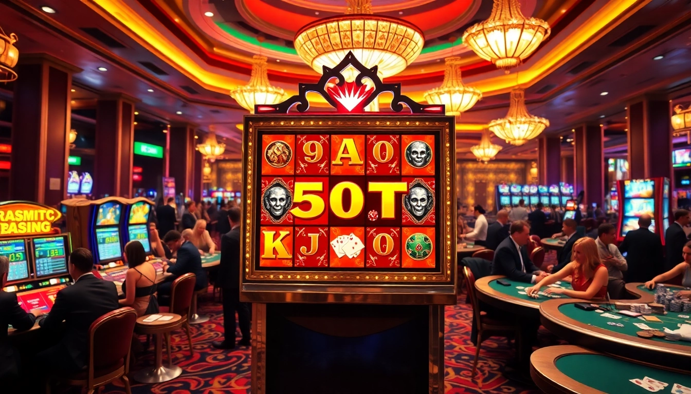 Excited players enjoying slot pragmatic play at a luxurious casino environment.
