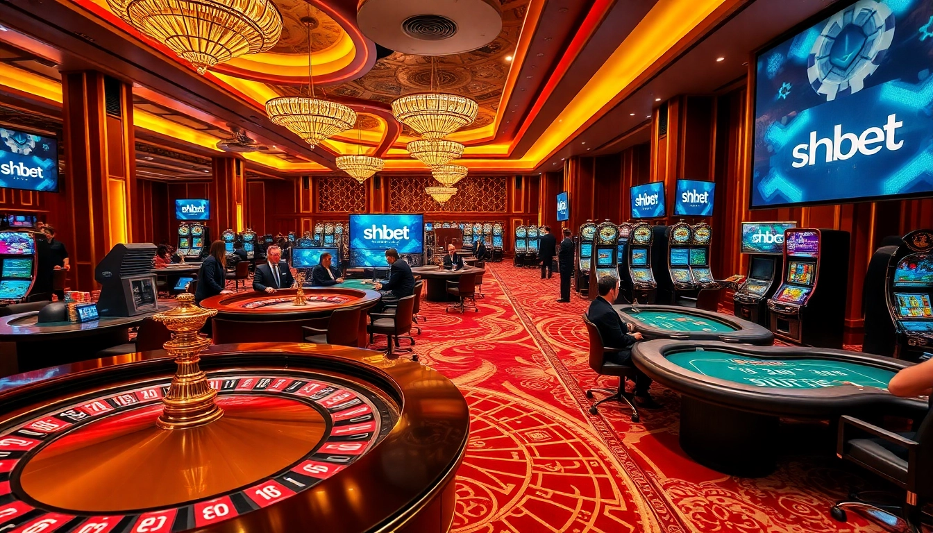 Experience the excitement of shbet with vibrant casino games and luxurious decor.