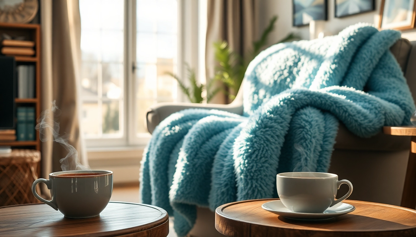Fleece deken die warmte en comfort biedt in een gezellige woonkamer.