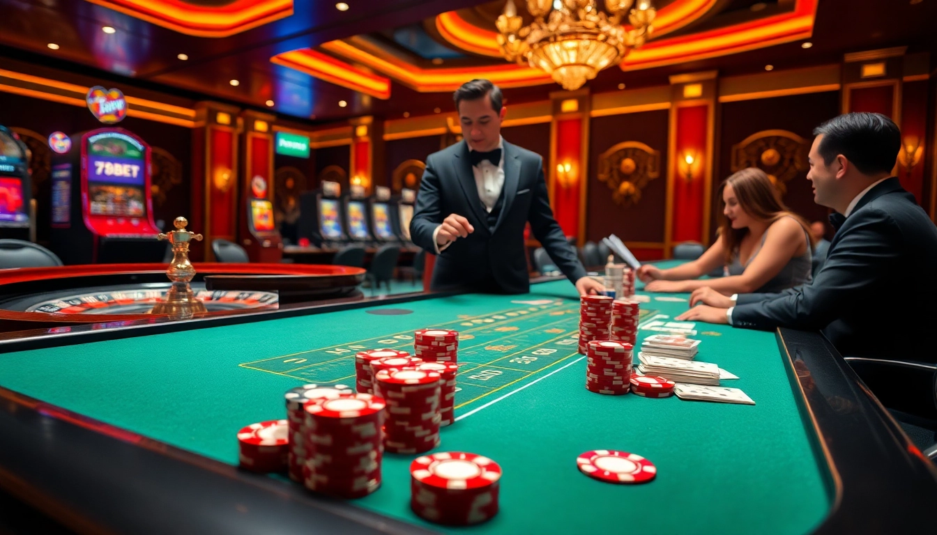 Experience high-stakes excitement at 789 BET with poker tables and roulette wheels.