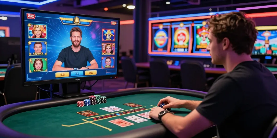 Engaging scene at credit card casinos with players enjoying live dealer games and vibrant slot options.