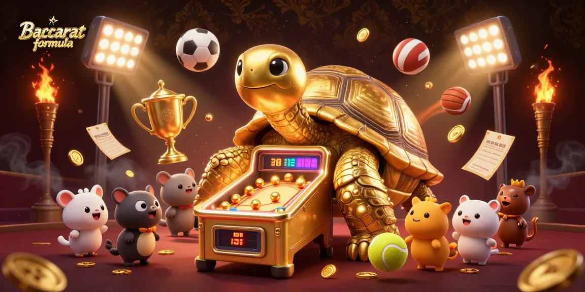Baccarat formula revealed in a dynamic casino scene with cartoon characters and vibrant game elements