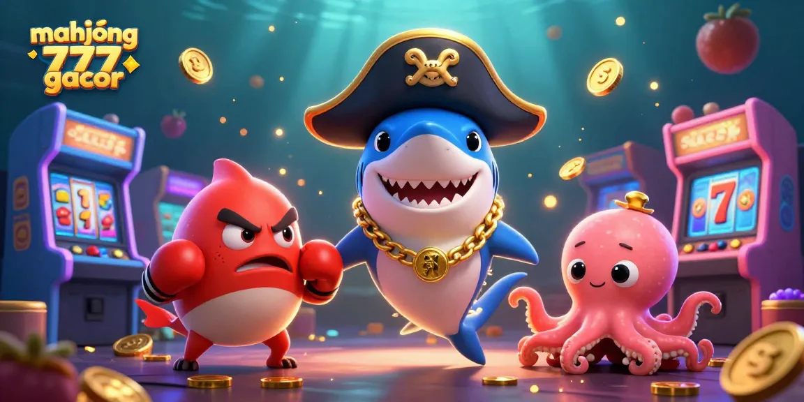 Engage with mahjong 777 gacor in a vibrant 3D scene featuring fun characters and dynamic gaming elements.