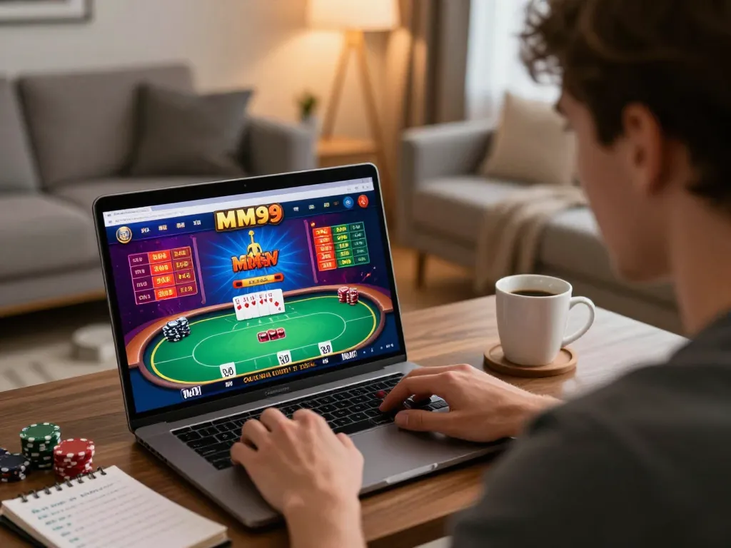 Play poker on MM99’s secure online interface while strategizing for better odds.