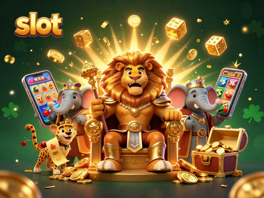 Taruhan slot di situs gacor, dengan jackpot, koin emas, dan simbol keberuntungan.