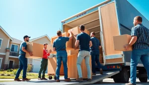 Best Toronto Movers efficiently loading furniture in a bright neighborhood.