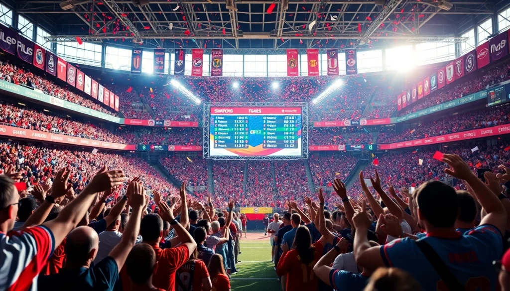 스포츠중계의 생생한 현장과 팬들이 가득 찬 경기장 모습