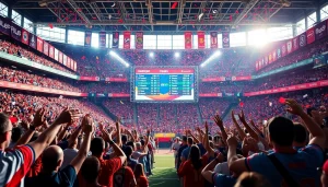 스포츠중계의 생생한 현장과 팬들이 가득 찬 경기장 모습