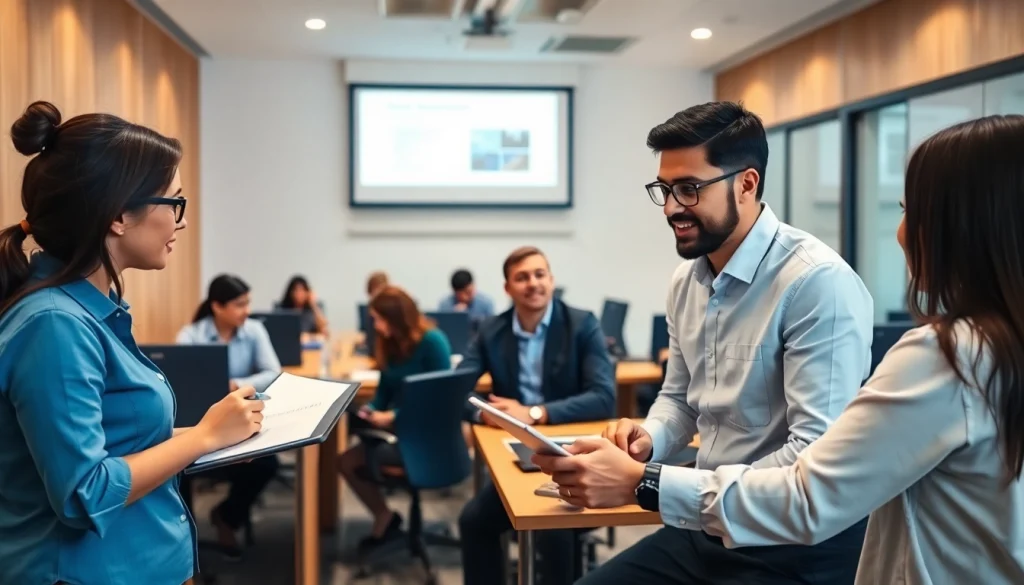 Engaged front desk training session showcasing collaborative learning experience.