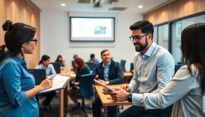 Engaged front desk training session showcasing collaborative learning experience.